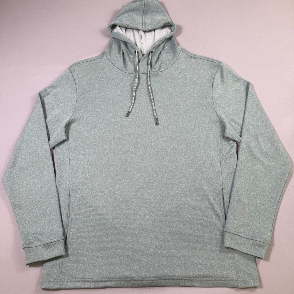 DTWOOO Golf Hoodie Mens Large Green Heathered Performance Pullover Activewear